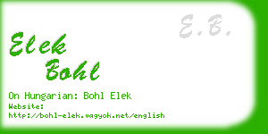 elek bohl business card